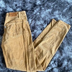 Levi’s 721 High Rise Skinny Golden Corduroy Pants Size 24 altered to 23